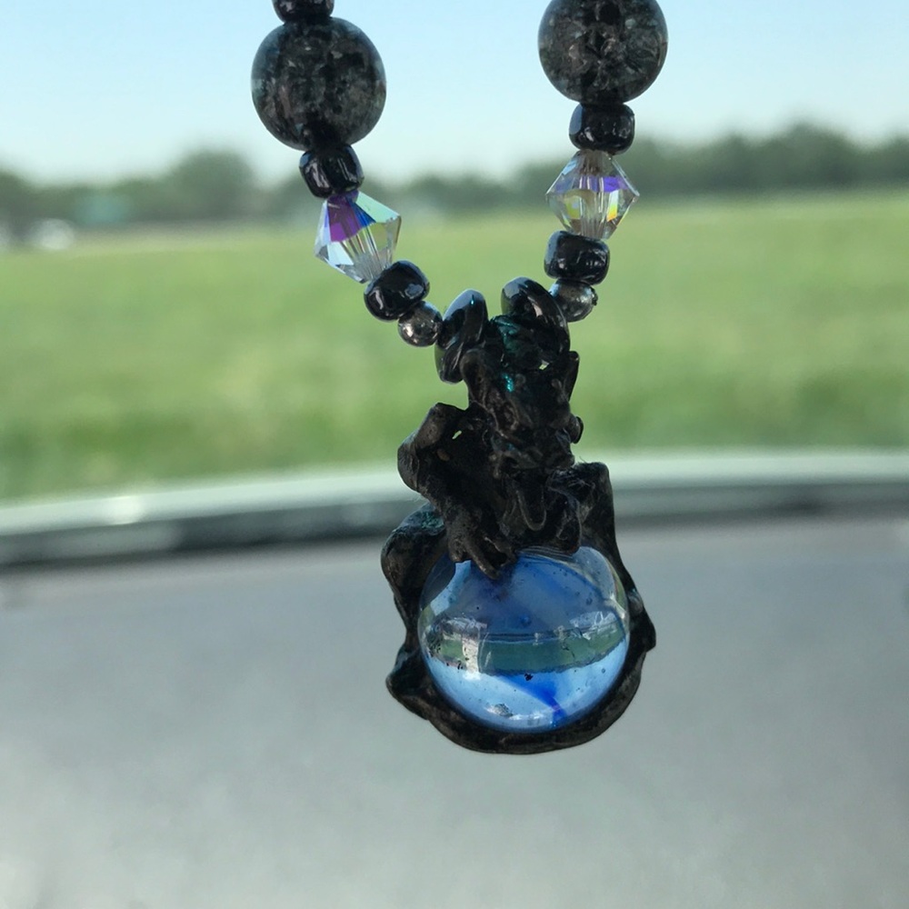Handmade dragon rear view mirror decoration